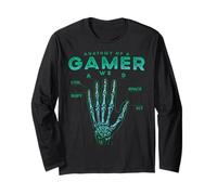 Anatomy of a Gamer Shirt Squelette Xray Hand Jeu vidéo Manche Longue