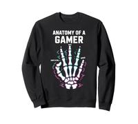 Anatomy of A Gamer Skeleton Hand Funny Gamers Sweatshirt