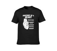 Anatomy of A Heart Human Anatomical Cardiologist Unisex T-Shirt Printed Tee Graphic Top Men Shirt Black 3XL