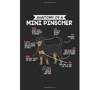 Anatomy Of A Mini Pinscher: 6" X 9" Lined - Notebook - Memo Book - Paperback - Journal - Diary - A Funny Gift For A Dog Owner And Puppy Lover. Also A Great As A Gift Idea For Friends Or Family To Show