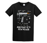 Anatomy of A Pew Pewer - Ammo Gun Amendment T-Shirt Graphic Tee Printed Top Mens Black Shirt S