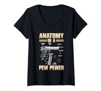 Anatomy Of A Pew Pewer Pistolet à feu amusant en étain T-Shirt avec Col en V