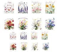 ANATTASOUL 16 Pcs Fleurs Et Papillons transfert textile thermocollant DIY