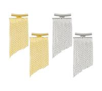 ANATTASOUL 2 couleurs Boucles D'Oreilles à Pampilles Dorées pour Femmes Boucles D'Oreilles Pendantes à Franges Boucles D'Oreilles Argentées Boucles D'Oreilles Grimpeurs Boucles D'Oreilles à Franges