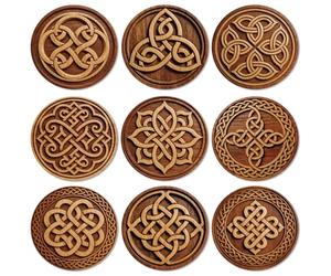 ANATTASOUL 9 Pièces Motifs Celtiques Muster Coaster pour Maison