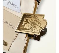 ANATTASOUL Clip de Carnet de Voyage en Laiton Vintage Cerf et forêt de montagne, Pince Journaling Métal Book Clip Décorative pour Journal, Carnet, Livre et Marque-page