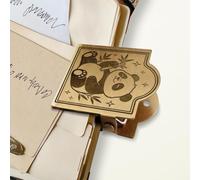 ANATTASOUL Clip de Carnet de Voyage en Laiton Vintage Panda Mignon, Pince Journaling Métal Book Clip Décorative pour Journal, Carnet, Livre et Marque-page