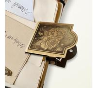 ANATTASOUL Clip de Carnet de Voyage en Métal pour Livre Facture Classeur Alliage Bronze Antique Vintage Blumen und Schmetterlinge Décoratif pour Les Voyageurs du Journal d'art Lecture