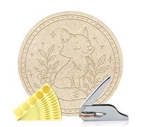 ANATTASOUL Embosseur de Livres Personnalisé Tampon Renard,Tampon Bibliothèque Durable avec Poignée pour Livres, Enveloppes, Documents,Invitations(100 Autocollants Dorés Inclus)