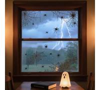 ANATTASOUL Halloween Stickers Fenetre Toile D'araignée Autocollant Fenetre Appliques Sticker pour Vitre Réutilisables de Porte Opaque Autocollant Vitre en Verre Electrostatic Double Face