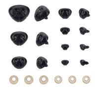 ANATTASOUL Nez de Sécurité en Plastique Nez Noir Nez de Poupée pour Bricolage Couture Artisanat Ours Feutrage Amigurumi Jouets en Peluche Feutrage Poupées Crochet Fabrication d'animaux
