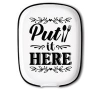 ANATTASOUL Repose Cuillère Cuisine en Céramique 15 * 11.5cm, Support pour Ustensiles de Cuisine, Porte-Cuillère pour Spatules,Pinces, Cuillères à Café ou Ustensiles（Mets-Le Ici）