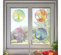 ANATTASOUL Stickers Fenetre Arbre de vie Autocollant Fenetre Fleurs Printemps Appliques Sticker pour Vitre Réutilisables de Porte Autocollant Vitre en Verre Antistatique Double Face