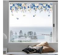 ANATTASOUL Stickers Fenetre Pivoines Autocollant Fenetre Opaque Appliques Sticker pour Vitre Réutilisables de Porte Autocollant Vitre en Verre Electrostatic Double Face