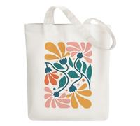 ANATTASOUL Tote Bag Femme,Sac en Toile Imprimé,Sac Fourre-Tout Reutilisable,Coton Fleur Bohémienne Sacs de Courses,38 * 40cm Large Blanc Sac Tote Bag en Toile pour Shopping,Cadeaux