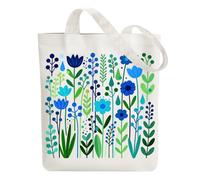 ANATTASOUL Tote Bag Femme,Sac en Toile Imprimé,Sac Fourre-Tout Reutilisable,Coton Fleurs Abstraites Sacs de Courses,38 * 40cm Large Blanc Sac Tote Bag en Toile pour Shopping,Cadeaux