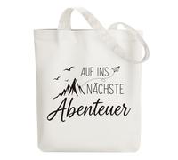 ANATTASOUL Tote Bag Femme,Sac en Toile Imprimé,Sac Fourre-Tout Reutilisable,Coton Vers la prochaine aventure Sacs de Courses,38 * 40cm Large Blanc Sac Tote Bag en Toile pour Shopping,Cadeaux