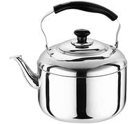 Anawakia Bouilloire à Sifflet en Inox Bouilloire à Thé en Acier Inoxydable Cuisine Bouilloire Grande Capacité Pot d'eau Chaude pour Cuisinière à Induction Gaz Four à Induction Poêle (4L)