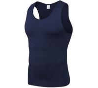 Anawakia Débardeur de compression pour homme - Cool Dry - Sans manches - Couche de base athlétique, bleu marine, Taille 3XL