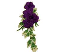 Anawakia Ecusson Brodé Fleur Appliqué à Coudre pour Décoration Vêtements (Violet)