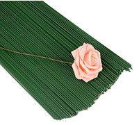Anawakia Fil de Fer Fleur Vert Stem Wire Floral Stem Fil pour pour Bouquet Fil de Fer Fil de Fleur de Calibre Tige Emballage Fleuriste 40 cm (100 pcs)