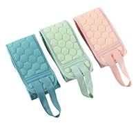 Anawakia Fleur de Bain Sangle Lave-Dos Doux Brosse Eponge de Douche Longue avec Poignées Ustensile (3 PCS)