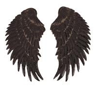 Anawakia Lot de 1 paire d'écussons thermocollants à repasser, motif : ailes d'ange avec paillettes, pour tee-shirt, jeans, vêtements, sacs (Noir, S 26 * 13 cm)