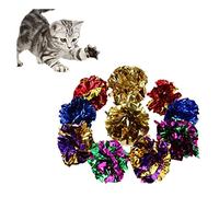 Anawakia Lot de 10 Balles en Papier Paillettes pour Chat - Jouet Interactif pour Chaton et Animal