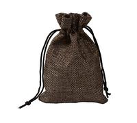 Anawakia Lot de 100 Sachets en Jute Sac à Cordon Toile de Jute Pochettes Pochettes Sachets en Lin Chanvre pour Dragée Bijoux Cadeau Mariage Baptême Anniversaire Noël 7 x 9 cm (Café)
