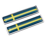 Anawakia Lot de 2 Voiture Autocollants Sticker Drapeau Français La France Allemagne Royaume-Uni Italie Espagne la Suède Amérique UE pour Décoration Voiture Adhésif (la Suède)