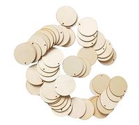 Anawakia Lot de 20 rondelles de bois rondes avec trou - Décoration de Noël - 8 cm