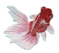 Anawakia Patch Broderie Ecusson à Coudre Sticker Appliqué décoratifs Patch Brodé Broderie Appliqués à Coudre Motif de Poisson Rouge (Vin rouge)