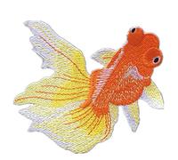 Anawakia Patch Broderie Ecusson à Coudre Sticker Appliqué décoratifs Patch Brodé Broderie Appliqués à Coudre Motif de Poisson Rouge (Orange)
