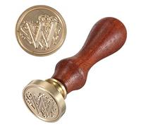 Anawakia Tampon à cacheter, style vintage, de A à Z, avec manche en bois, tige décorative pour 26 lettres DIY, 1 pièce (W)
