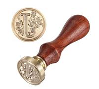 Anawakia Tampon à cacheter style vintage, ensemble de sceaux en cire A-Z, sceau décoratif, manche en bois, lettre de 26 lettres, DIY, tampon en cire sur bois, 1 pièce (J)