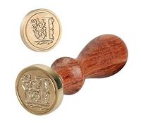 Anawakia Tampon à cacheter style vintage, sceau en cire, ensemble de sceaux A-Z, sceau décoratif, manche en bois, lettre de 26 lettres, DIY, sceau en cire sur bois, 1 pièce (L)