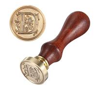 Anawakia Tampon à sceau style vintage - Ensemble de sceaux en cire A-Z avec manche en bois - Cachet décoratif pour lettres - 26 lettres DIY Tampon en bois et cire (F)