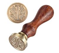 Anawakia Tampon à Sceau Style Vintage - Ensemble de Sceaux en Cire A-Z avec Manche en Bois - Cachet Décoratif pour Lettres - 26 Lettres DIY Tampon en Bois et Cire (I)