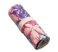 Anawakia Trousse en toile à enrouler pour crayons, étui portable pour crayons, porte-crayons de voyage, trousse pour crayons de couleur, étui à crayons enroulable, sac organisateur (feuille d'érable