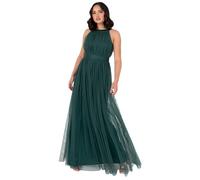 Anaya with Love Ladies Maxi Dress for Women Halter Neck Long Sleeveless with Belt A Line Evening Gown Ball Prom Wedding Guest Bridesmaid Robe, Emerald Green, 48 Femme