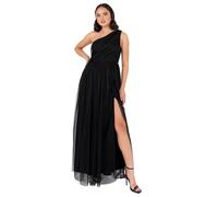 Anaya with Love Womens Ladies Maxi One Cold Shoulder Dress with Slit Split Sleeveless Prom Wedding Guest Bridesmaid Ball Evening Gown Robe, Black, 48 Femme
