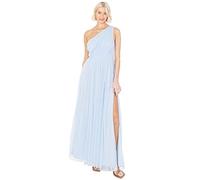Anaya with Love Womens Ladies Maxi One Cold Shoulder Dress with Slit Split Sleeveless Prom Wedding Guest Bridesmaid Ball Evening Gown Robe, Light Blue, 36 Femme