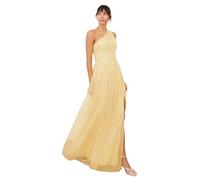 Anaya with Love Womens Ladies Maxi One Cold Shoulder Dress with Slit Split Sleeveless Prom Wedding Guest Bridesmaid Ball Evening Gown, Jaune Clair 48