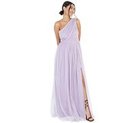 Anaya with Love Womens Ladies Maxi One Cold Shoulder Dress with Slit Split Sleeveless Prom Wedding Guest Bridesmaid Ball Evening Gown Robe, Dusty Lilac, 44 Femme