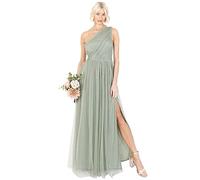 Anaya with Love Womens Ladies Maxi One Cold Shoulder Dress with Slit Split Sleeveless Prom Wedding Guest Bridesmaid Ball Evening Gown, Robe Femme, Forest Green, 36 EU
