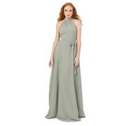 Anaya with Love Women's Maxi Dress Ladies Sleeveless Halter Neck Waist Bow Tie Sash Belt Shirred Bridesmaid Wedding Guest Prom Ball Gown, Frosty Green, 42
