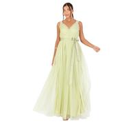Anaya with Love Women's Maxi Dress Ladies V-Neck Sleeveless Wrap Ruffle Trim Tie Belt Bow A-Line Bridesmaid Wedding Guest Evening Prom, Vert 34