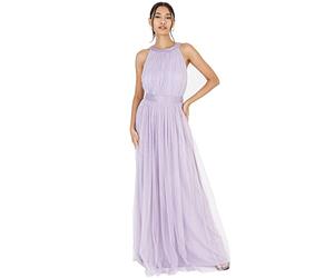 Anaya with LoveRobe Longue Robe De Soirée Robe Femme Chic Col Licou Long sans Manches avec Ceinture Robe De Bal Demoiselle d'honneur