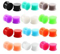 ANAZOZ 24Pcs Plugs Écarteur Oreille 4mm, Silicone Multicolore, Tunnel d'oreille 6G