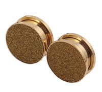 ANAZOZ 2Pcs Plug Tunnel 12mm, Surface de Sable, Acier Inoxydable, Écarteur Oreille 1/2 inch, Doré